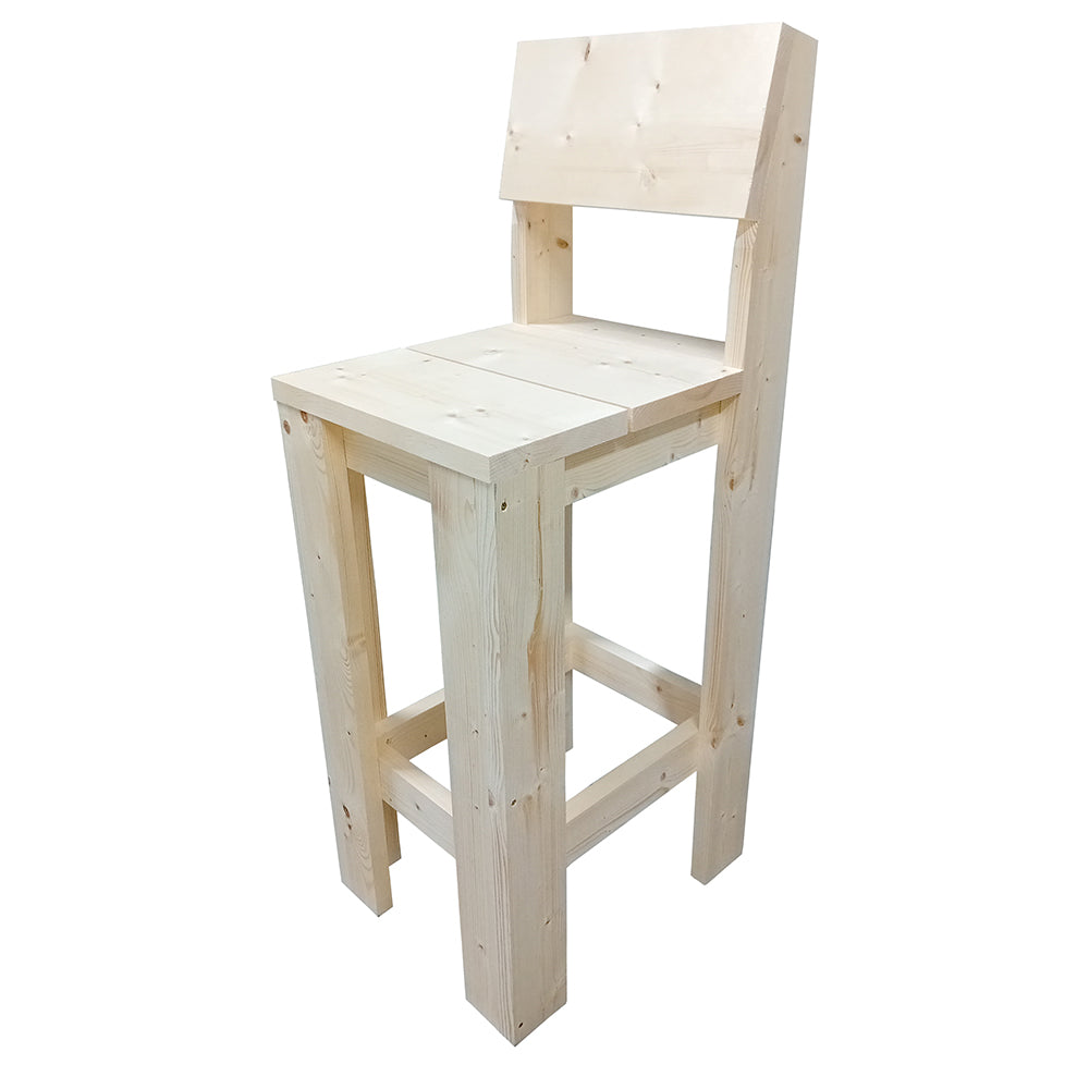 Barkruk met Rugleuning Steigerhout Bouwpakket